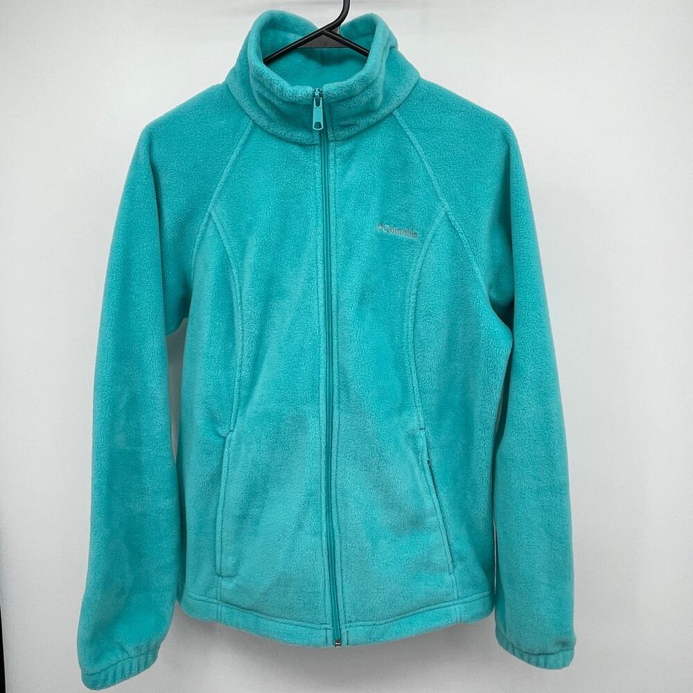 Columbia Sportswear Full Zip MicroFleece Jacket, Turquoise, Exc Cond,‎ Ladies M